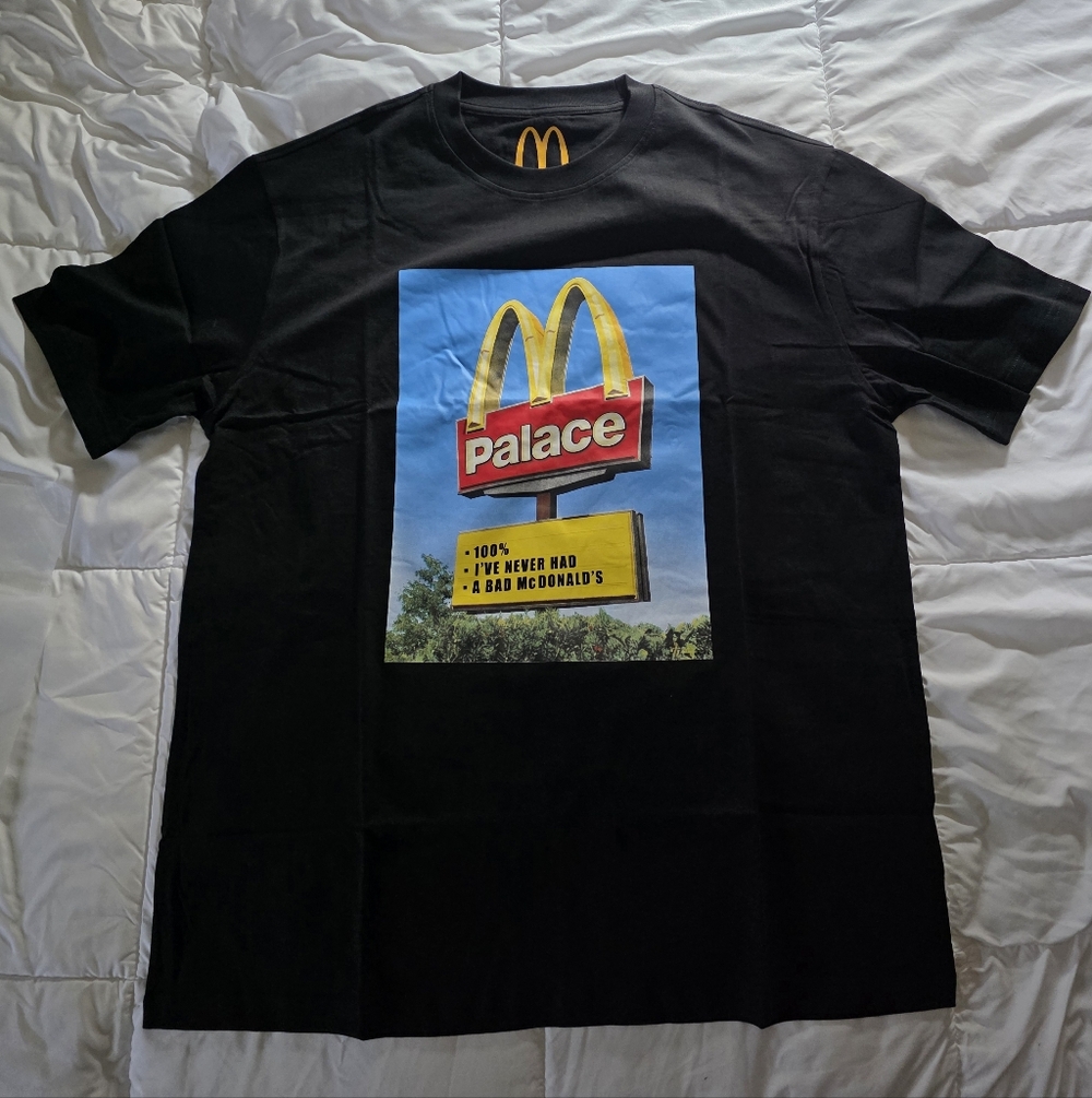 Palace x McDonalds Shirt Men's 2XL Black Graphic Streetwear Golden Arches Sign